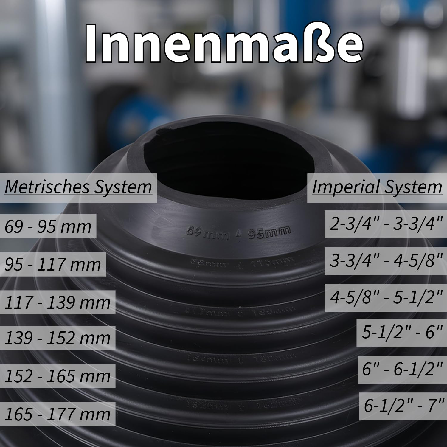 SILISTO Manguito de tubo EPDM para diámetro de tubo: 70-177 mm.