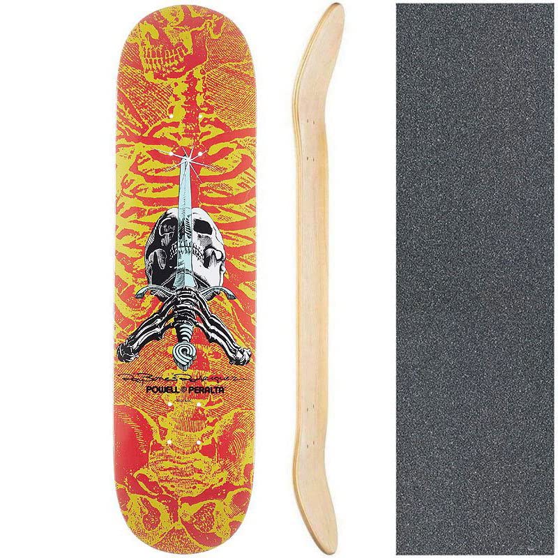 Amazon | パウエル POWELL スケートボード デッキ SKULL AND SWORD RED 