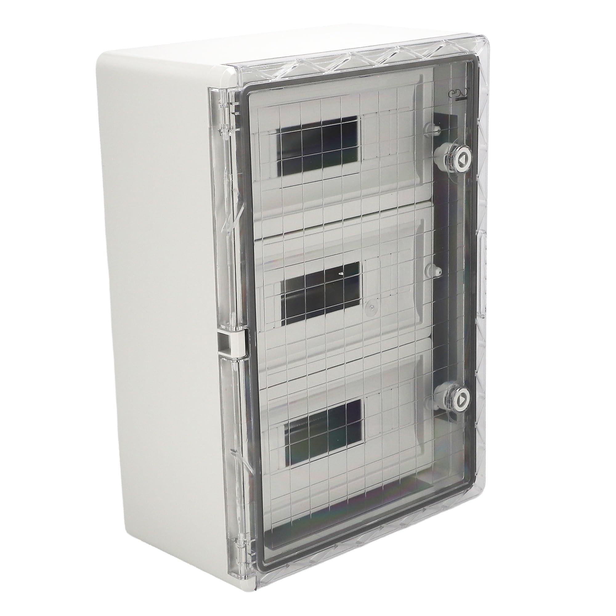 EDO Quadro Elettrico da Parete 350x500x190mm IP65 Con guida DIN TH 14x3 | Scatola di Distribuzione in ABS con Sportello Trasparente e Piastra Zincata-Armadietto per Impianti Elettrici Interno/Esterno