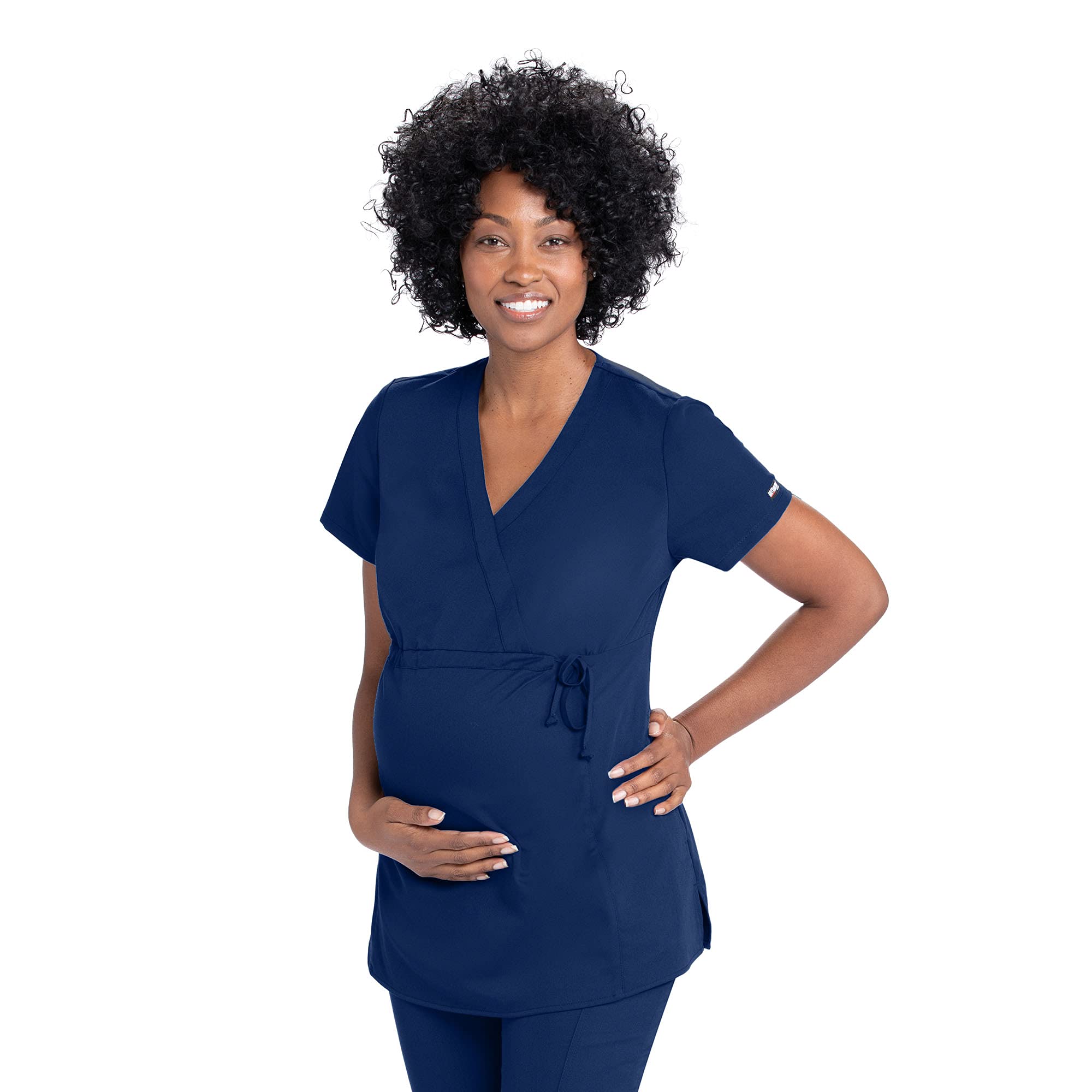 BarcoGrey's Anatomy Scrubs - Lilah Maternity Scrub Top for Women, Mock Wrap Front, Fitted Back Women's Scrub Top