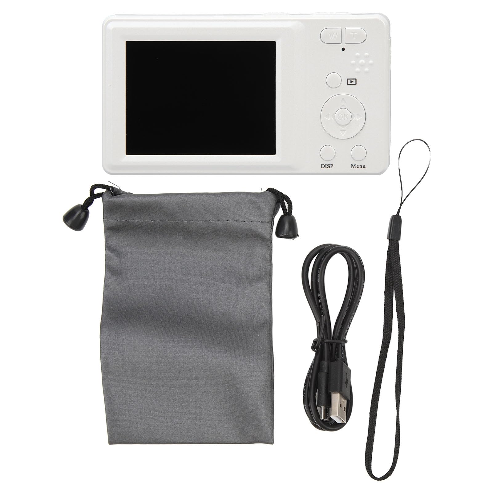 Fotocamera Digitale 4K, Timer di Scatto per Adolescenti, Piccola Fotocamera, Schermo TFT da 2,7 Pollici, Zoom 16X con Cordino per la Fotografia (SILVER)