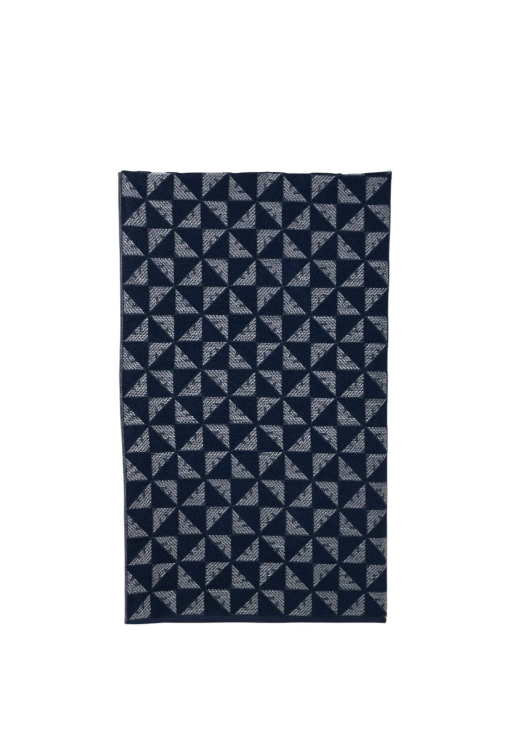 EMPORIO ARMANI Unisex MONOGRAM BEACH TOWEL Blue One Size