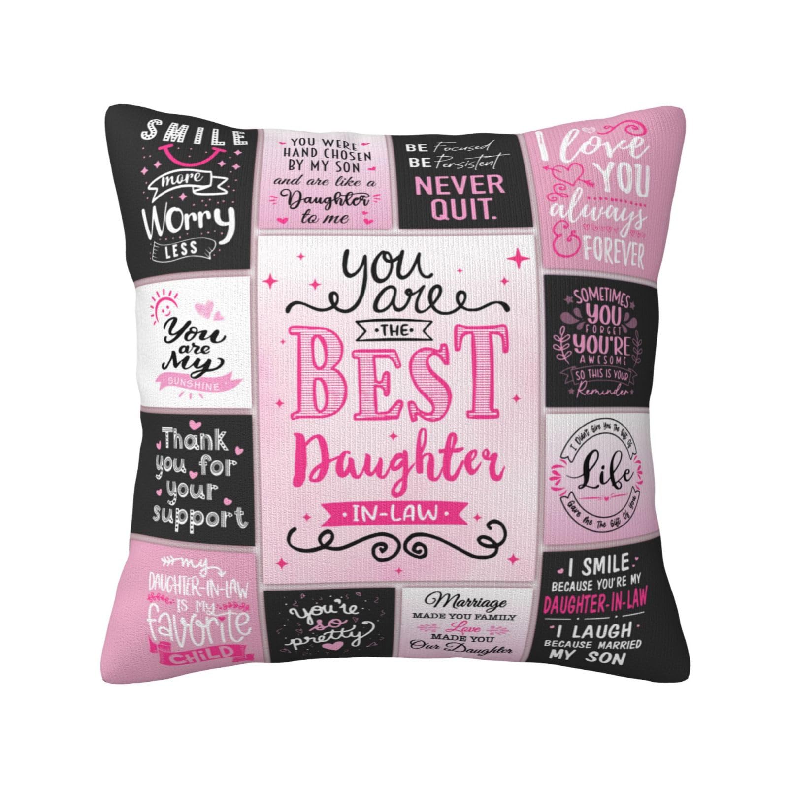 Aotbuort Daughter in Law Gifts from Mother in Law, Daughter in Law Gifts for Birthday, Daughters in Law Wedding Gift, Future Daughters in Law Gifts Throw Pillow Cover 18x18 Inches