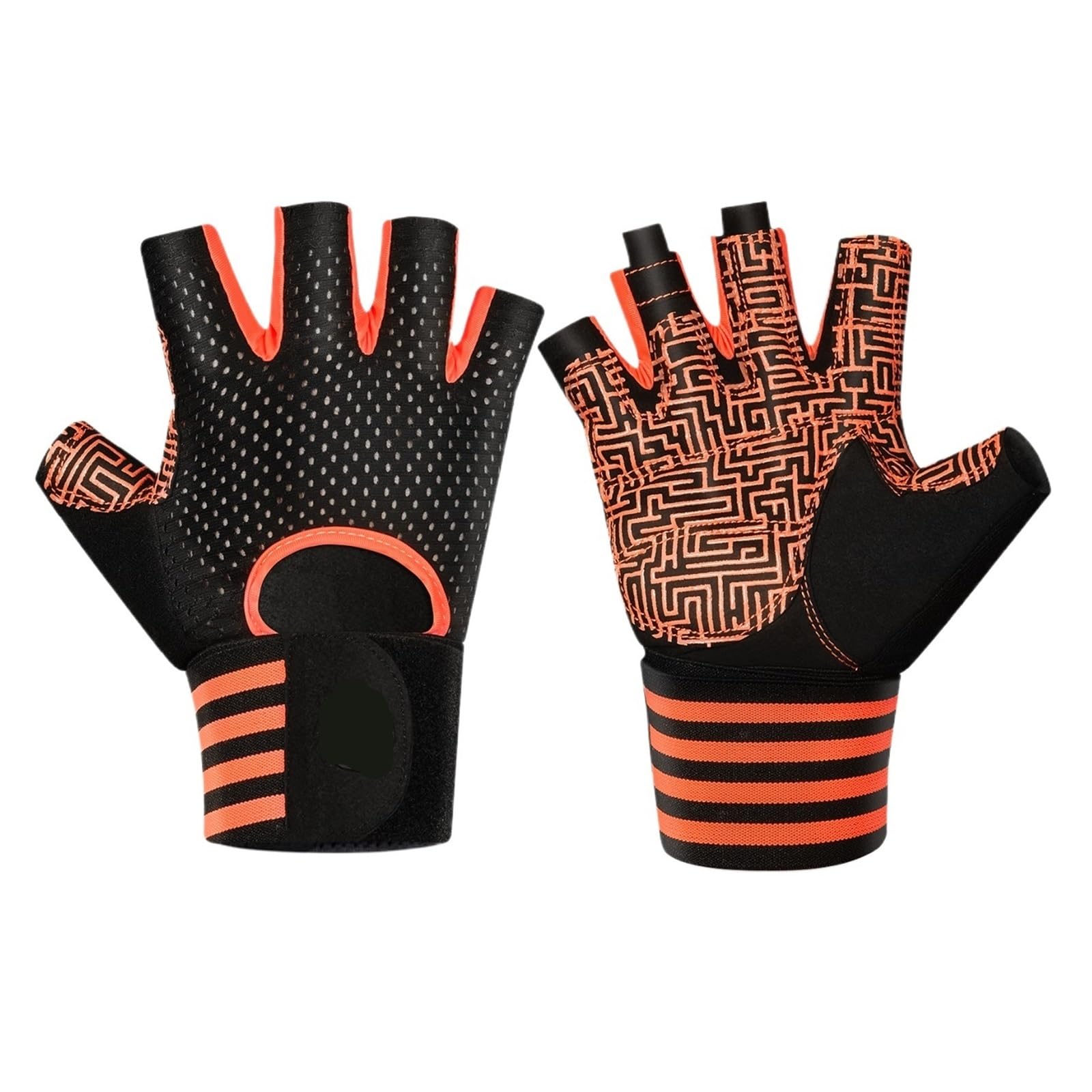 Guanti da palestra Guanti fitness da donna for uomo Guanti protettivi in ​​silicone antiscivolo for bodybuilding Guanti for sollevamento pesi Guanti da allenamento estivi traspiranti da palestra(Orang