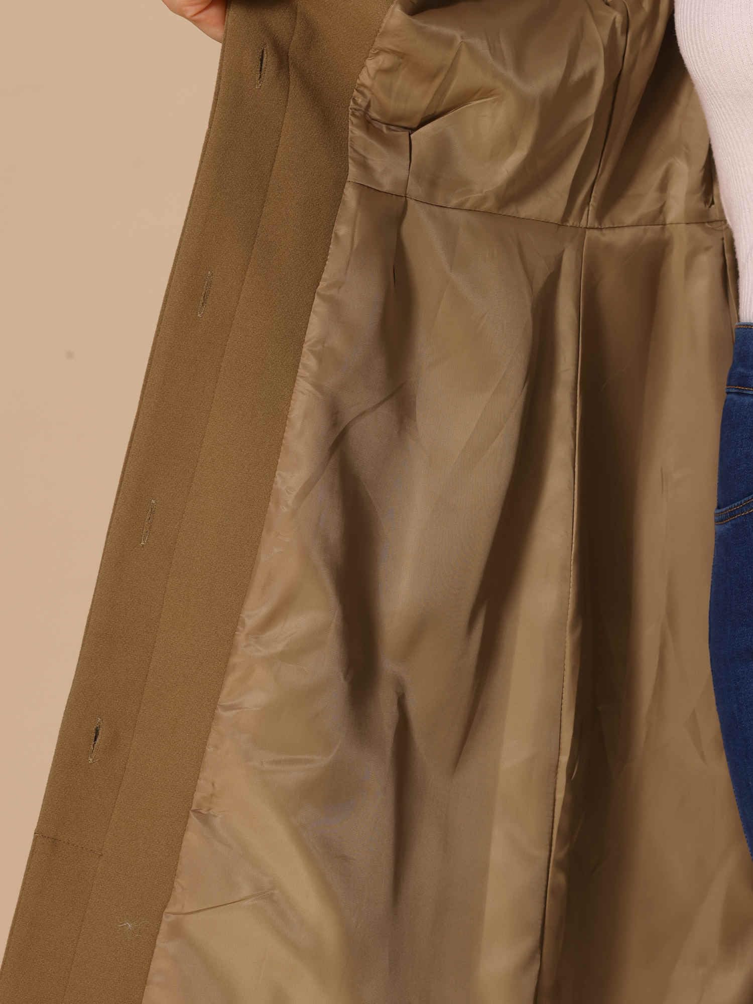 Allegra K Donna Cappotto Lunghi Invernale Elegante Cappotti Per Bottoni Tasche A Maniche Lunghe