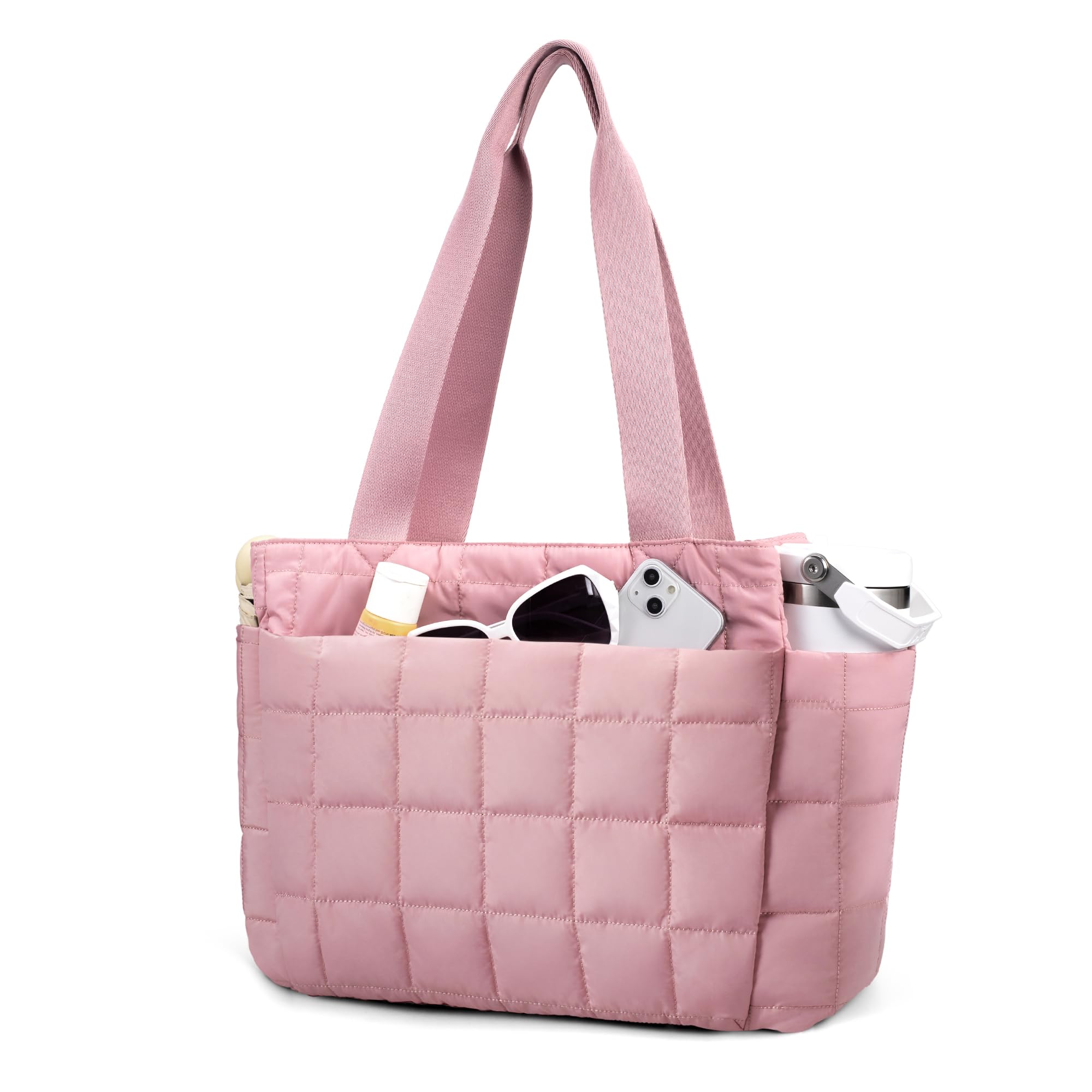 befen Laptop Tote Bag for Women Work, Travel Tote Bags Nurse Puffer Quilted Handbags, Lightweight Waterproof Beach Purse