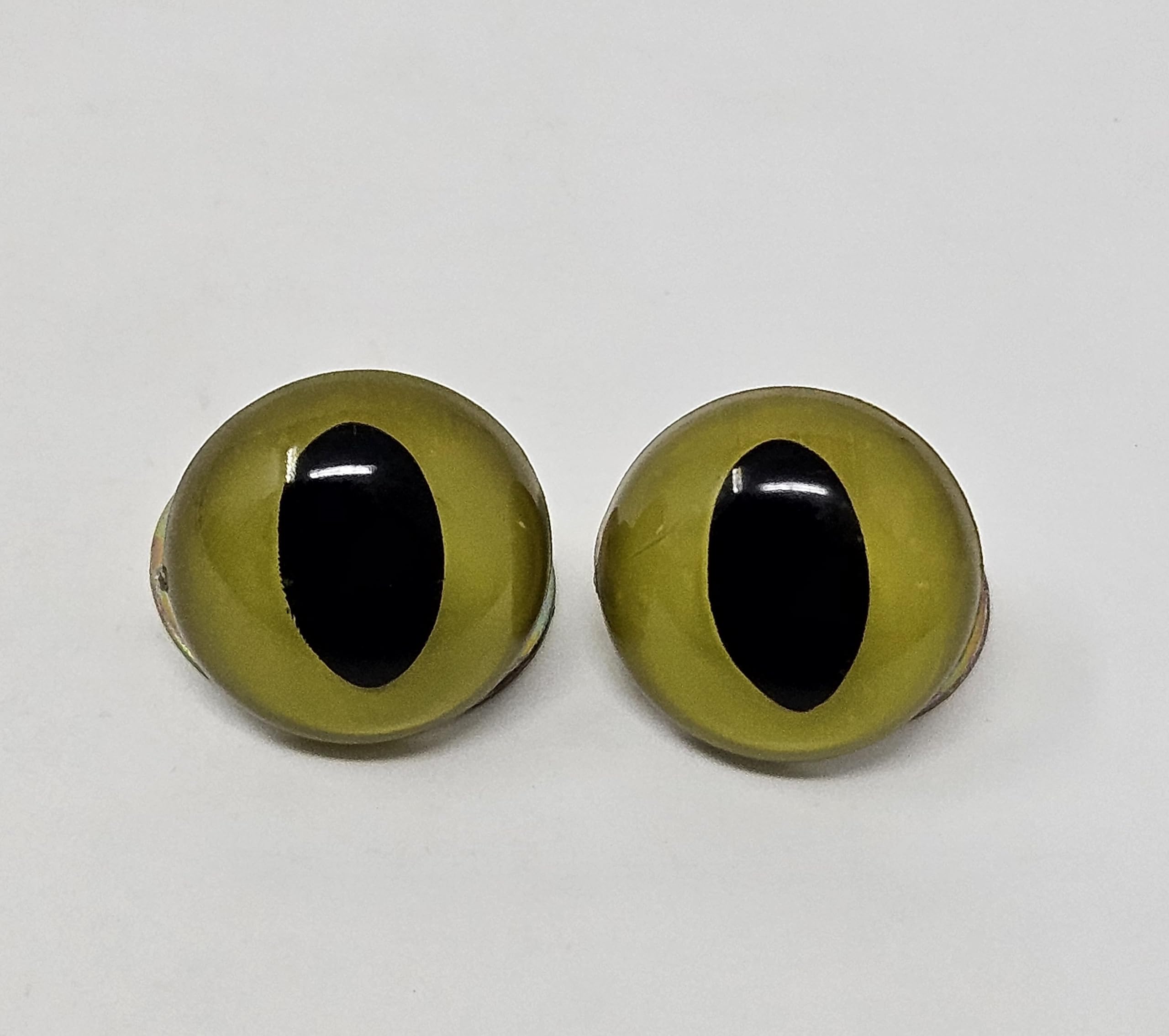 Pair of Zim's 21mm Green Cat Eyes Plastic Kitty Safety Eyes for Craft Amigurumi Dolls or Puppets (Pack of 6)