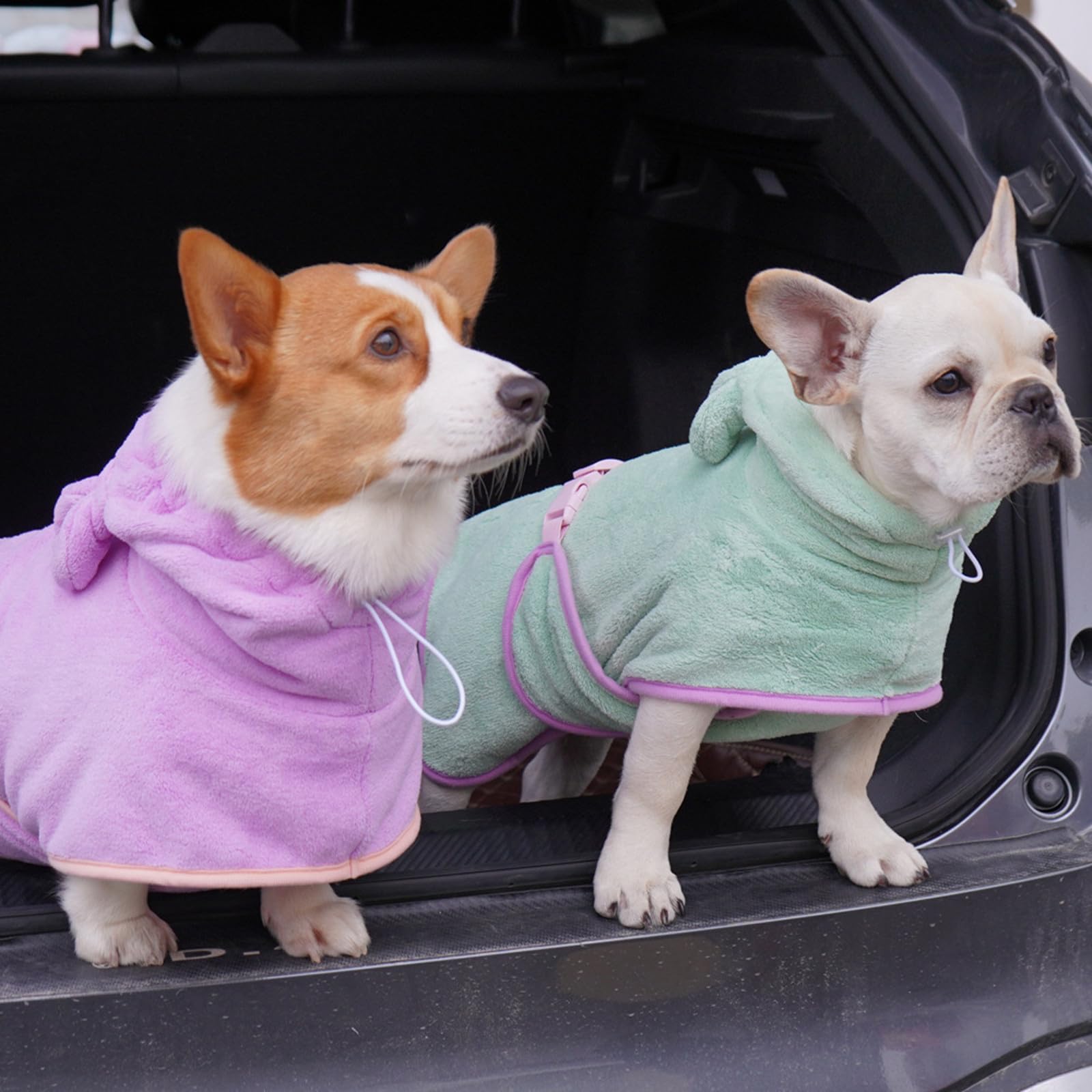 Serviette de Bain pour Chien, Peignoir à séchage Rapide pour Chiens, Manteau à Capuche en Microfibre Super Absorbant, Serviette de Plage pour Animaux de Compagnie