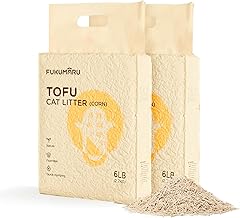 FUKUMARU Lettiera Gatto Tofu 5.4 kg (12LB) Senza Polvere. Lettiera Gatto Agglomerante Tofu di Mais,Lettiera Antiodore di Lunga Durata e Biodegradabile WC,100% Vegetale e Naturale.
