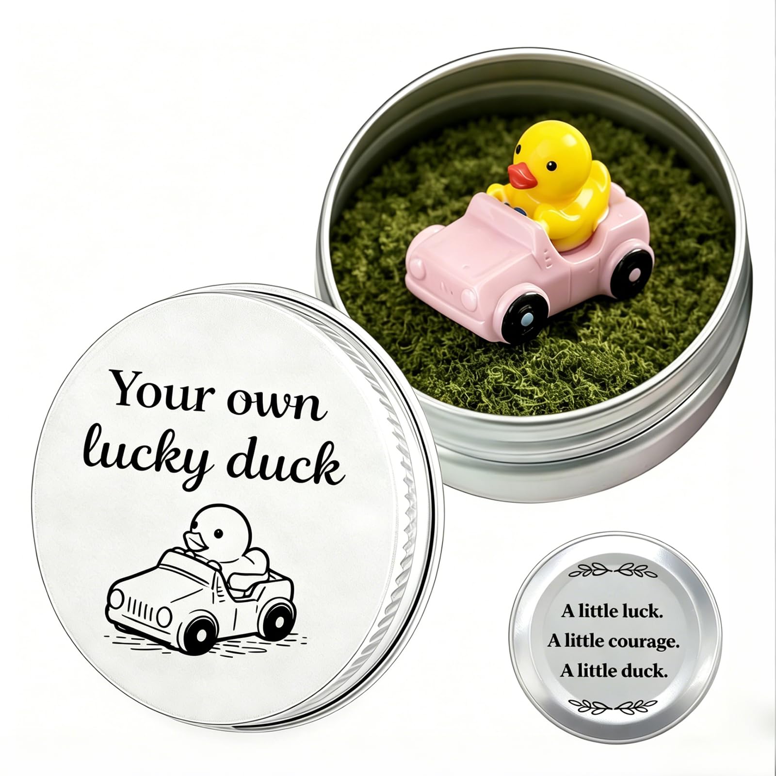 Phiomuue Pink Lucky Duck Driving Test Gift – Good Luck Gift For Learner New Driver Gifts Passed Driving Test G-Ifts For Her Him-Just Passed D-Riving T-Est G-Ifts Duck G-Ifts In A Tin With Inspirational Quote (Pink)