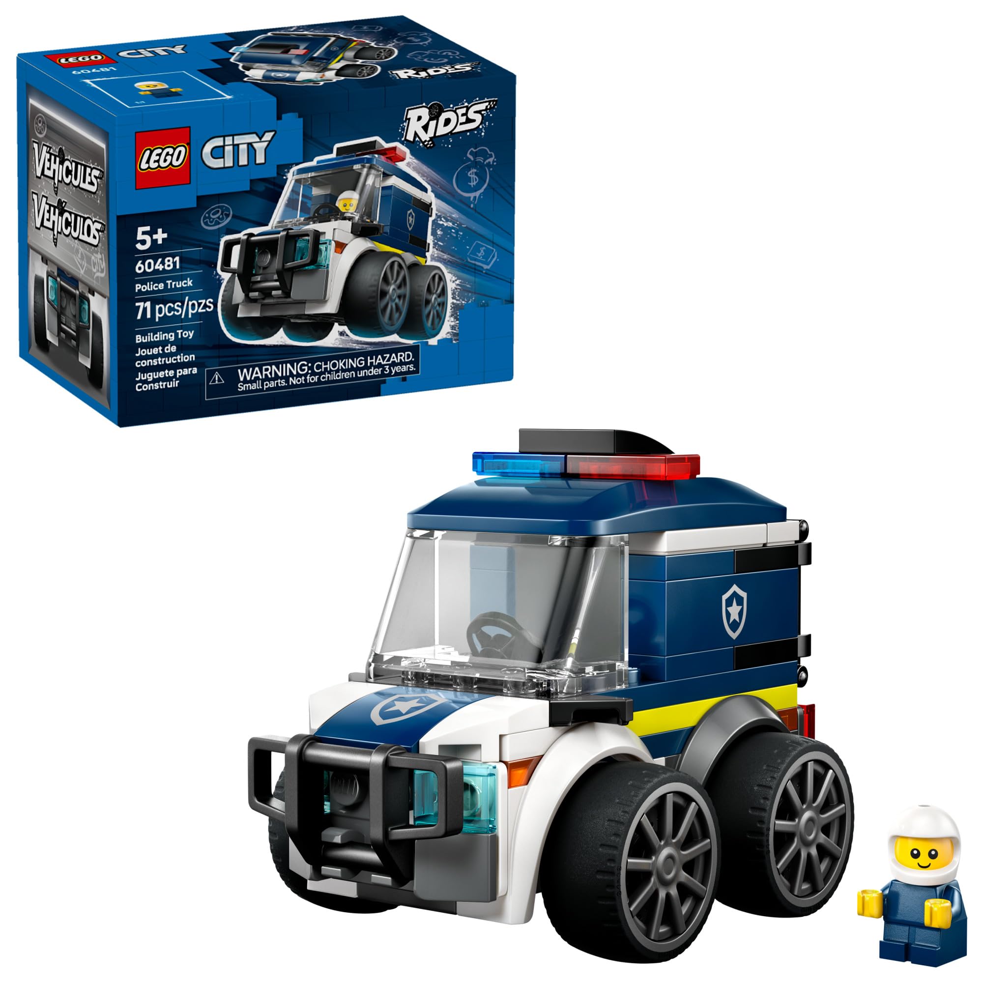 LEGO City Rides Police Truck Building Toy for Kids - Pretend Play Set for Boys Girls Ages 5