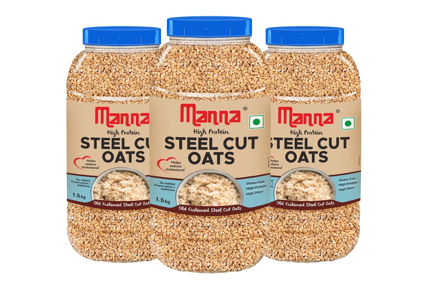 Manna 100% Steel Cut Oats 4.5kg | Gluten Free | Diabetic Friendly | High Protein & Fibre 4.5 kg (Pack of 3) (B0BRQ9W2YL) Amazon Price History, Amazon Price Tracker