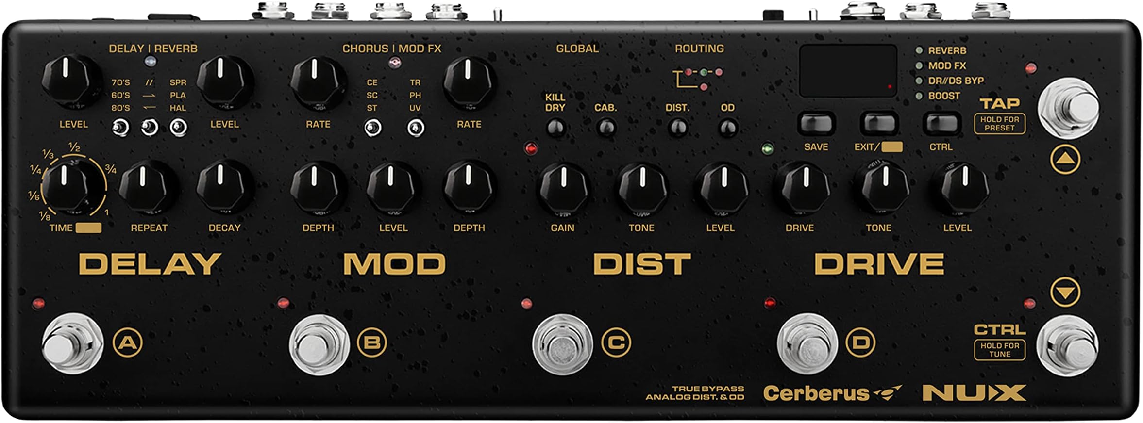 Cerberus Guitar Effect | Guitar Multi FX Pedal,Black