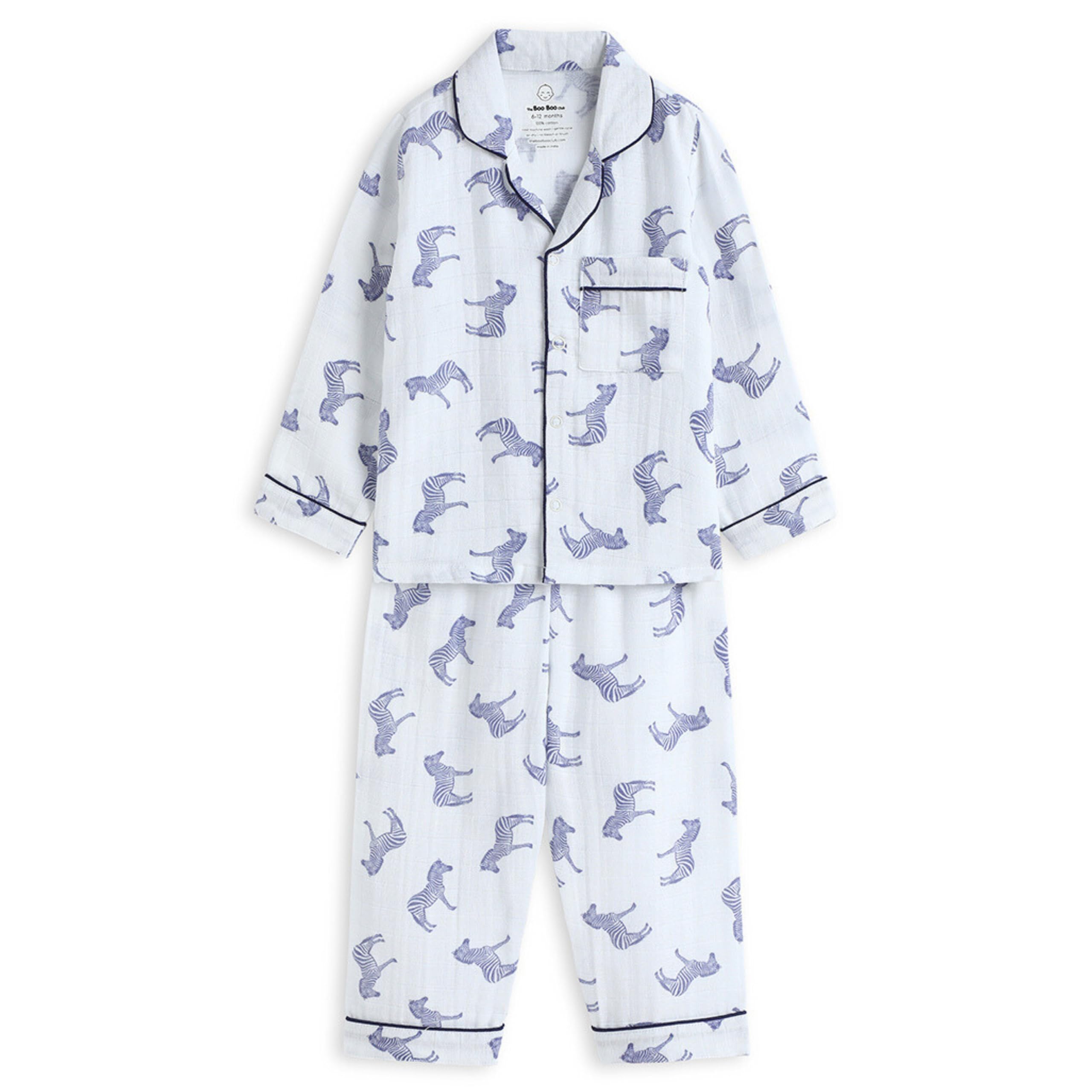 Muslin Cotton Print Muslin Night Suit for Boys and Girls | Sleepwear for Babies | Pajama Set for Kids | Night wear for Baby