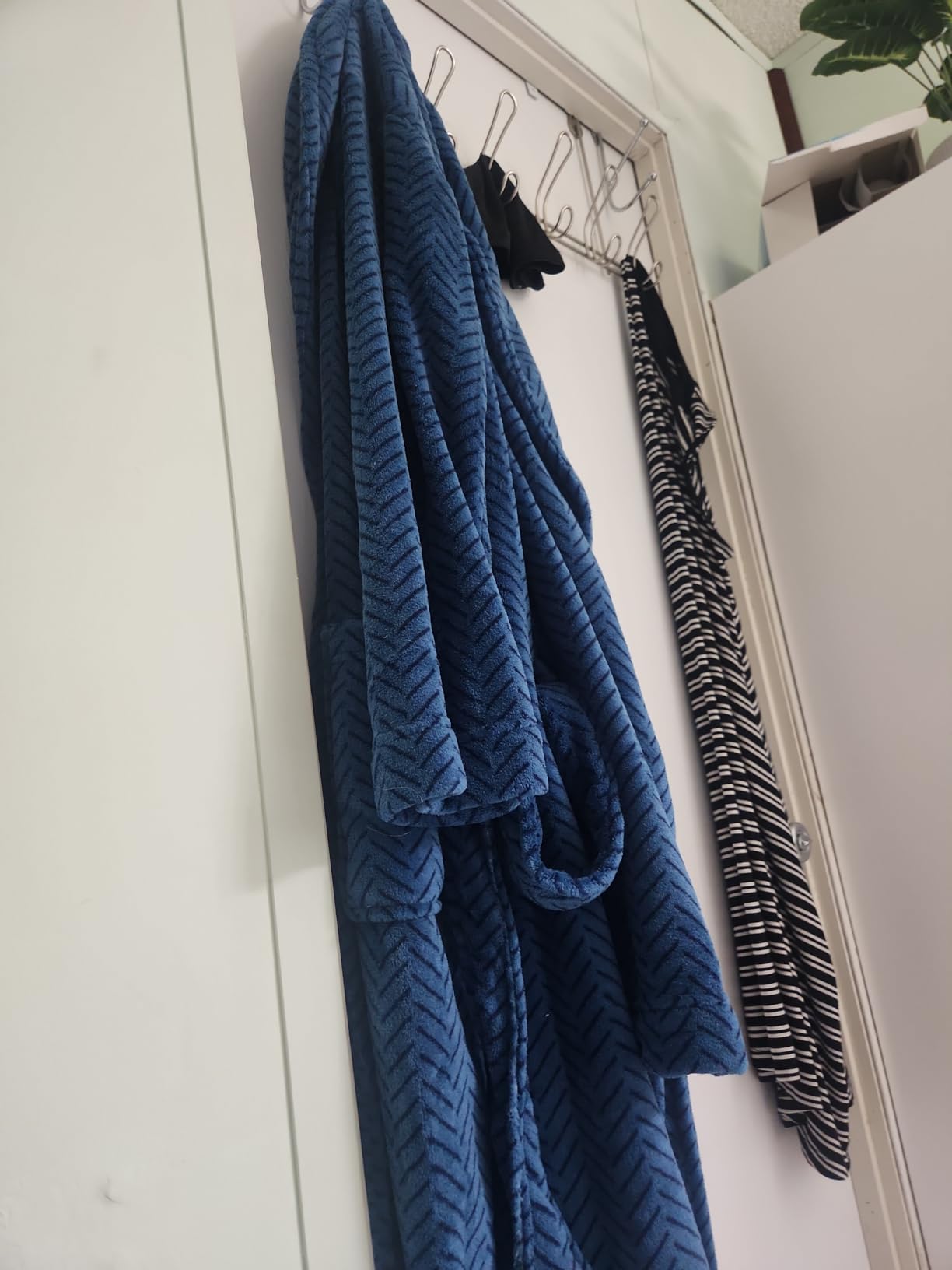 John Christian Men's Blue Herringbone Fleece Robe at Amazon Men’s