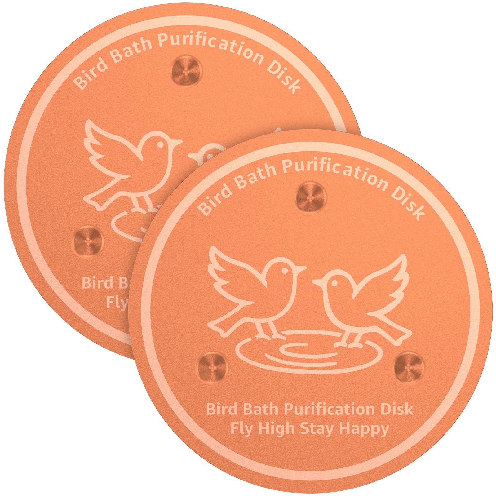 Bird Bath Copper Disc 99.99% Pure Copper Bird Bath Purification Disc with Stable 3-Point Support, 0.8mm Thick Cleaning Disk for Outdoor Birdbaths & Fountains All-Season Cleaning (Style 3)