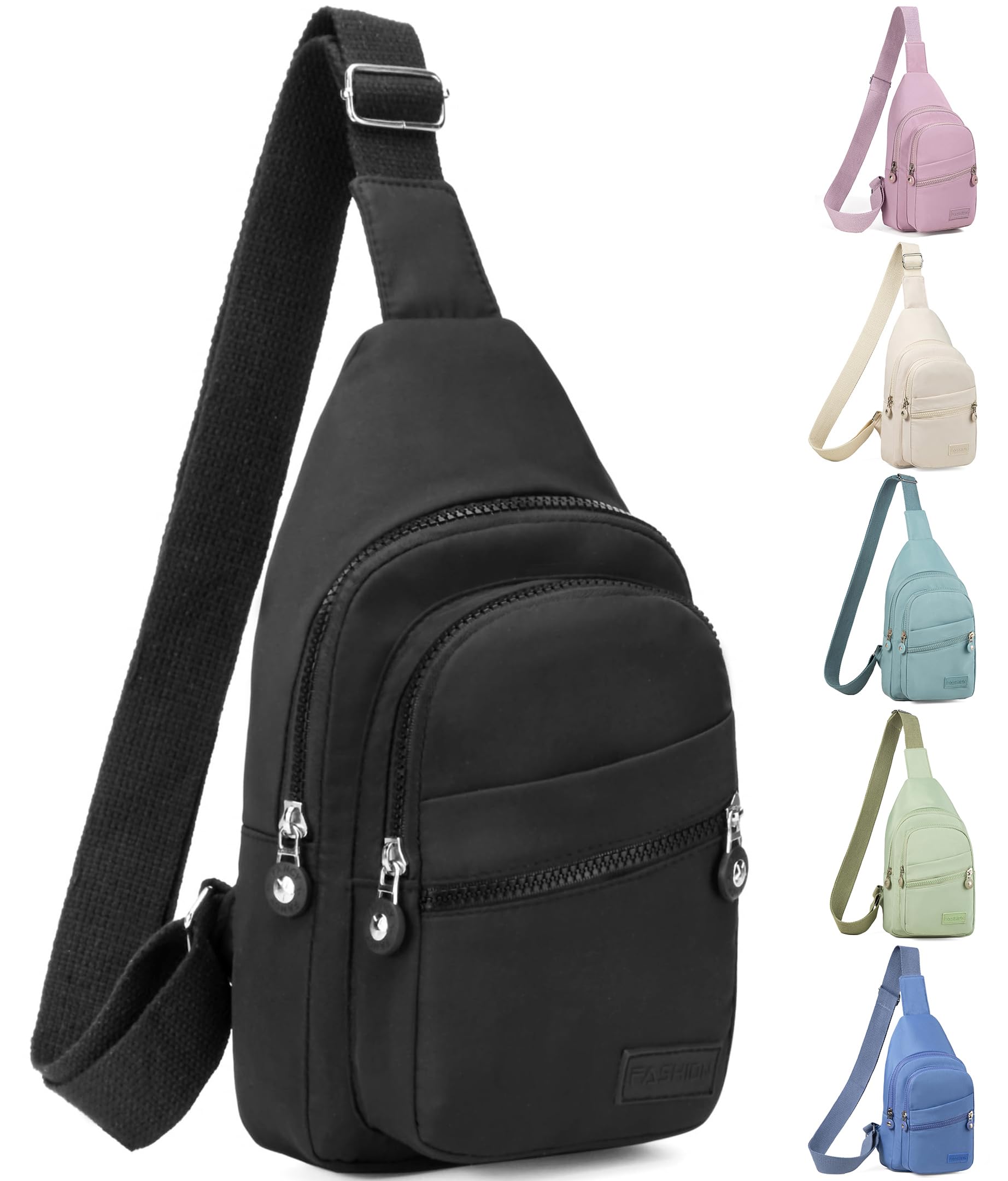 BaneluSmall Sling Backpack Crossbody Sling Bag for Women, Chest Bag Daypack Fanny Pack Cross Body Bag for Outdoors Hiking Traveling - Black