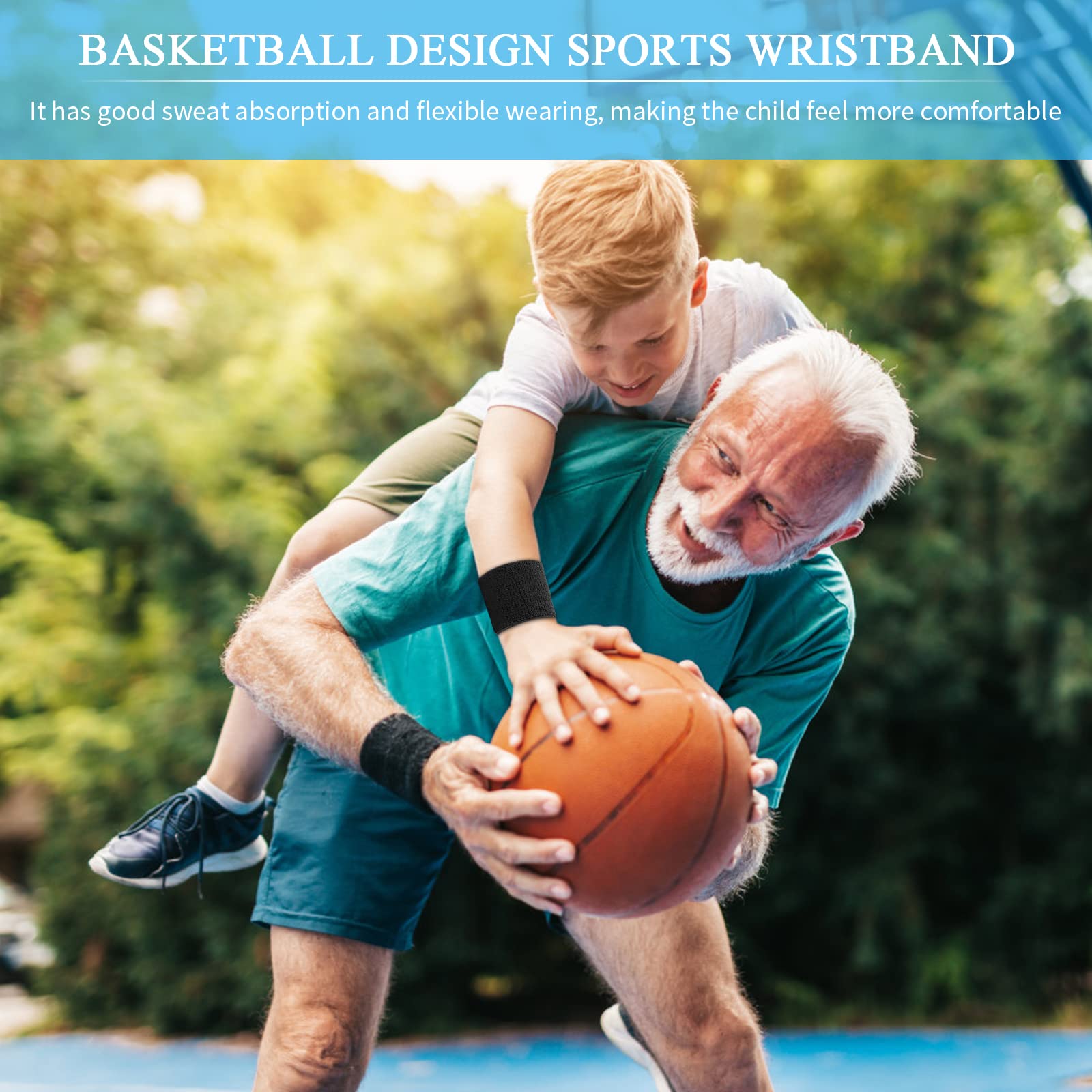 6 Pezzi Polsino Sportivo, Polsini Sportivi in Cotone Braccialetti Sportivi per Bambini Polsino Fpolsini Sportivi Traspirante Sudore Assorbente Fasce da Polso per Sport, Basket, Ginnastica