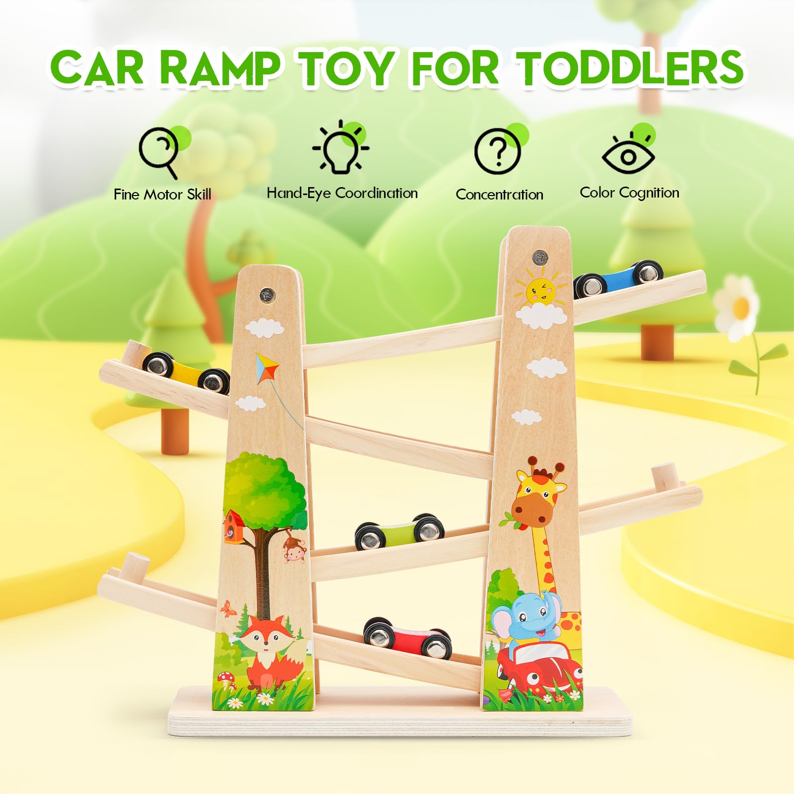 Rampas Para Coche Juguete De Garaje Para Niu00f1os, Juguete De