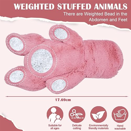 Miniatura 3 de Gisqis Hipopótamo - Animales de peluche de bebé de 0.66 libras, 17.7 pulgadas, peluche de hipopótamo, pelets con peso Kawaii, juguete de peluche