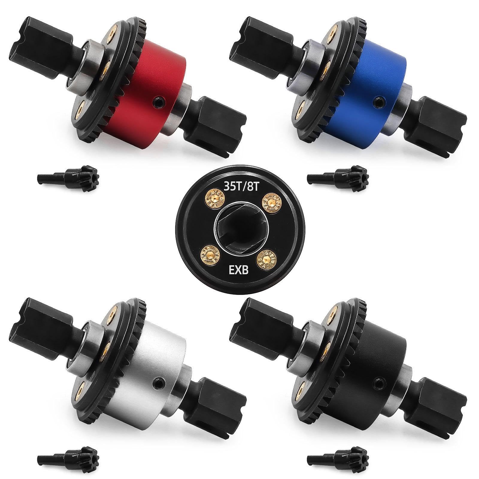 Différentiel de Voiture RC 1/8 35 + 8 Dents à Installer, Pièce de Rechange D'entretien, Accessoire, Résistance à L'usure, Engrenage Différenti, Rouge