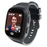 4G Kids Smart Watch Boys with GPS Tracker & Video Calling Kids Cell Phone Watch Age 5-12, Waterproof One-Key SOS Call Voice Chat Camera Alarm Clock Touch Screen GPS Gifts for Kid(Black)