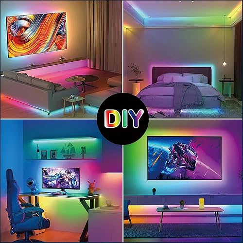 Miniatura 3 de ACELETE RGBIC COB - Tira inteligente RGB que cambia de color, tiras LED FCOB, kit de luces de cinta flexible multicolor con control remoto, control