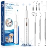 Ultrasonic Dog Teeth Cleaning Kit – Electric Pet Plaque & Tartar Remover Tool with 5 Adjustable Modes & LED Light, Safe Low-Noise Tooth Cleaner for Dogs & Cats, at-Home Dental Care