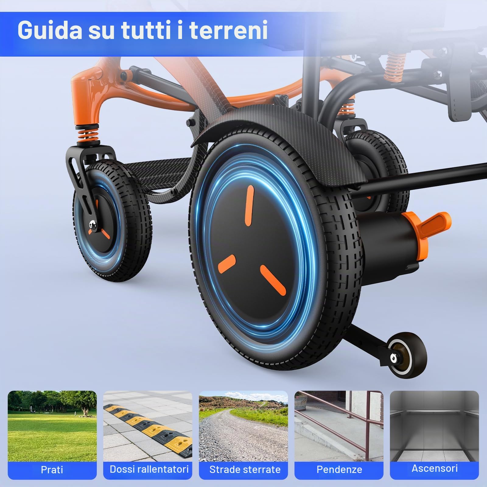 Carbon Sedia a Rotelle Elettrica Pieghevole Leggera: Carrozzina Elettrica per Anziani - Sedia a Rotelle Elettrica