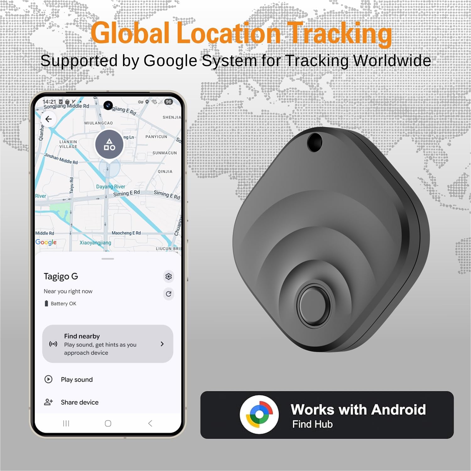 Reyke Tracker Android Smart Tag compatibile con Google Find My localizzatore per chiavi bagagli 4 pezzo