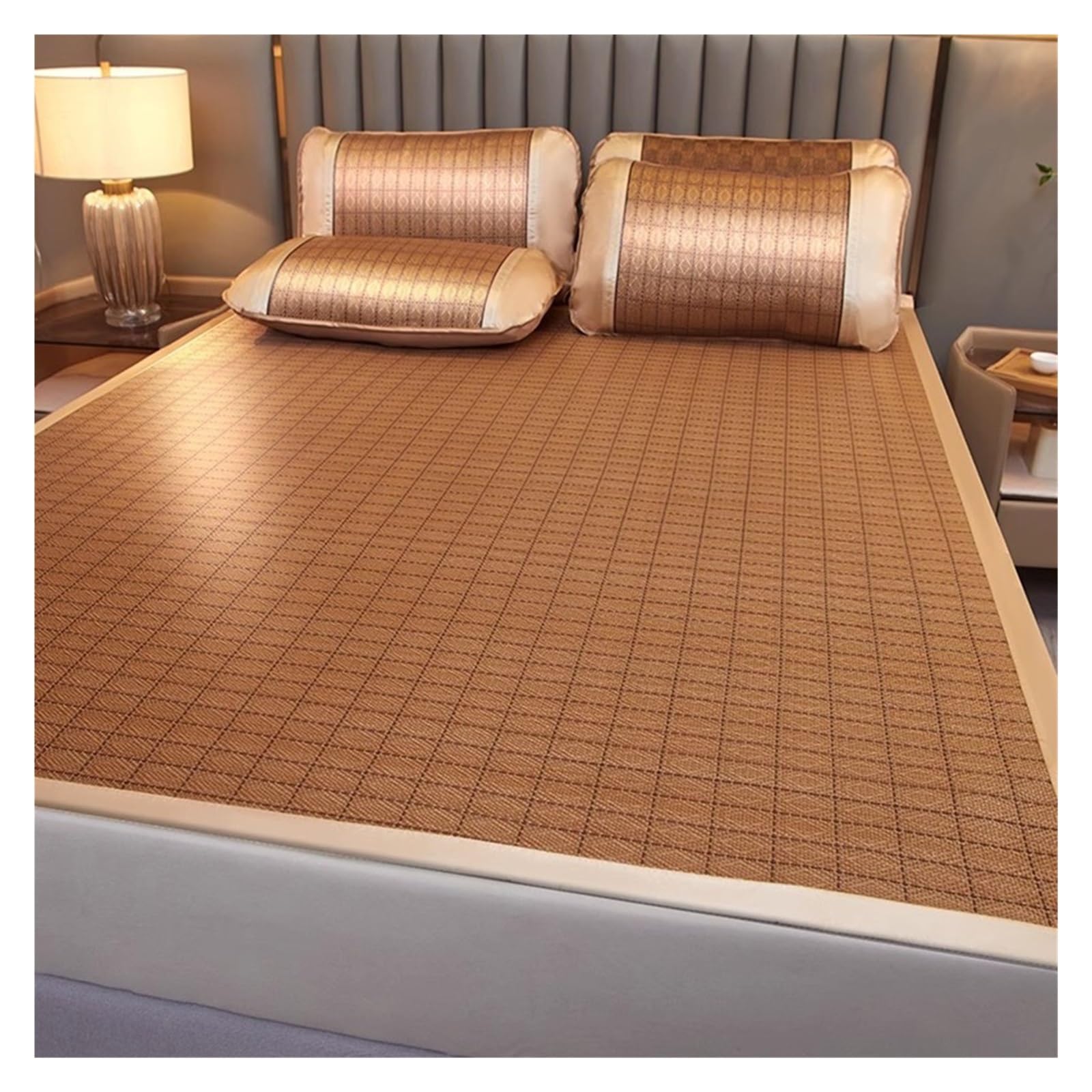 UZAMIRLEX Bamboo Cooling Mattress, Cooling Mattress Pad Foldable Bamboo Sleeping Mat Topper Multiple Sizes(Style-5,180cm*200cm)
