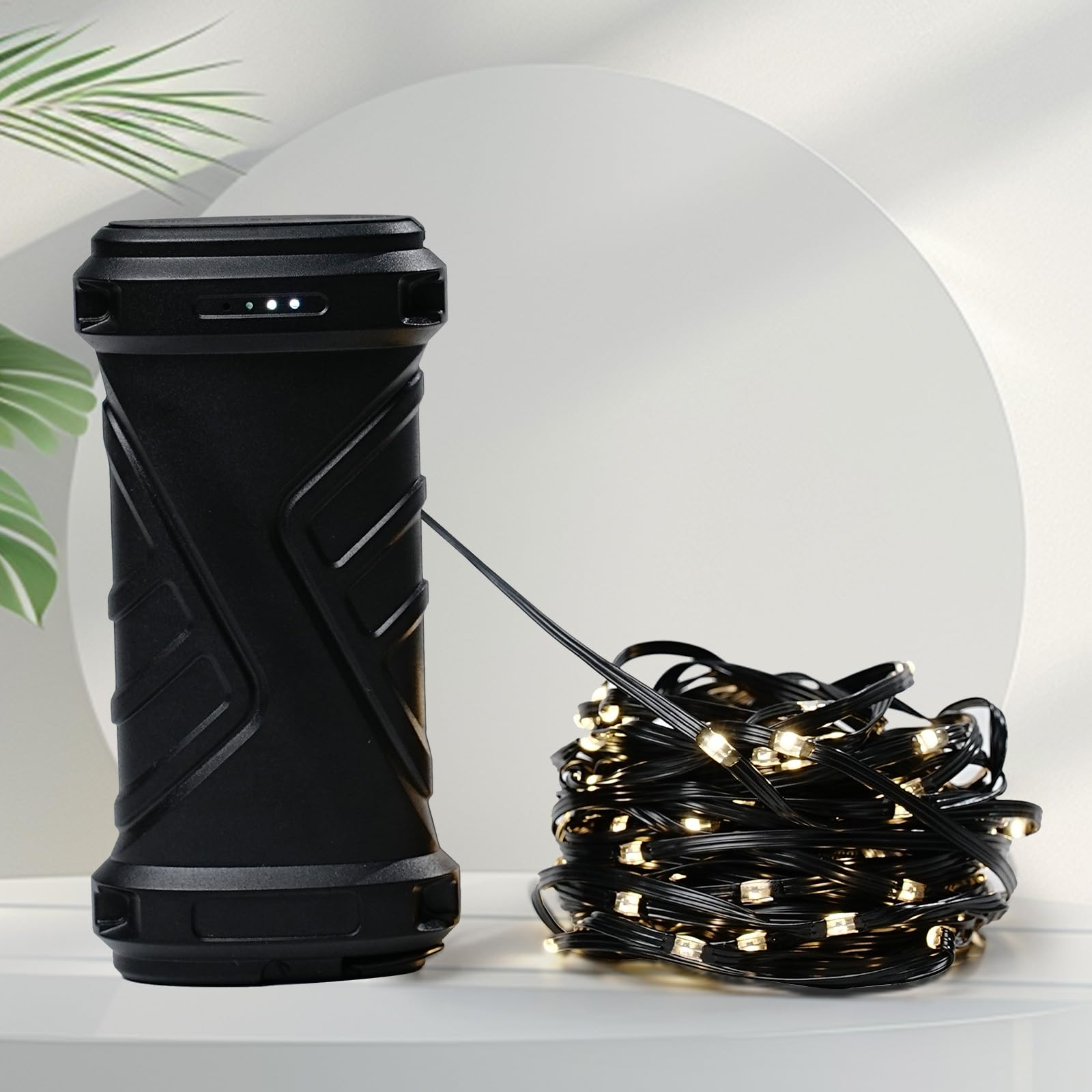 SANBEN Camping String Lights Rechargeable - 33Ft Quick Storage Portable Tent Lights with 6 Modes, Battery Operated Waterproof Hanging LED Lamp for