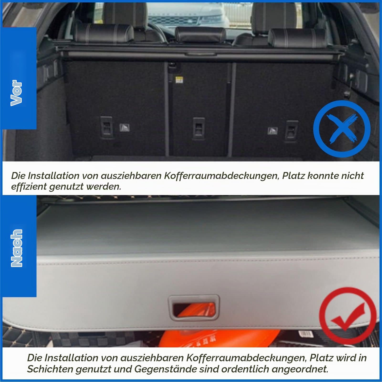 Frachtabdeckung für 2016-2021 Mercedes-Benz Class GLC Schwarz Ausziehbare Kofferraumabdeckung Rollo