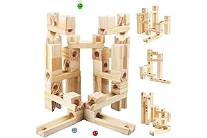 Wooden Marble Tracks for Kids Ages 4-8 (60pc Set)