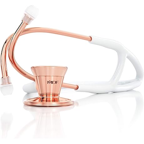 Rose Gold Classic III MDF Stethoscope, Stainless Steel, Dual Head, Gray Tube