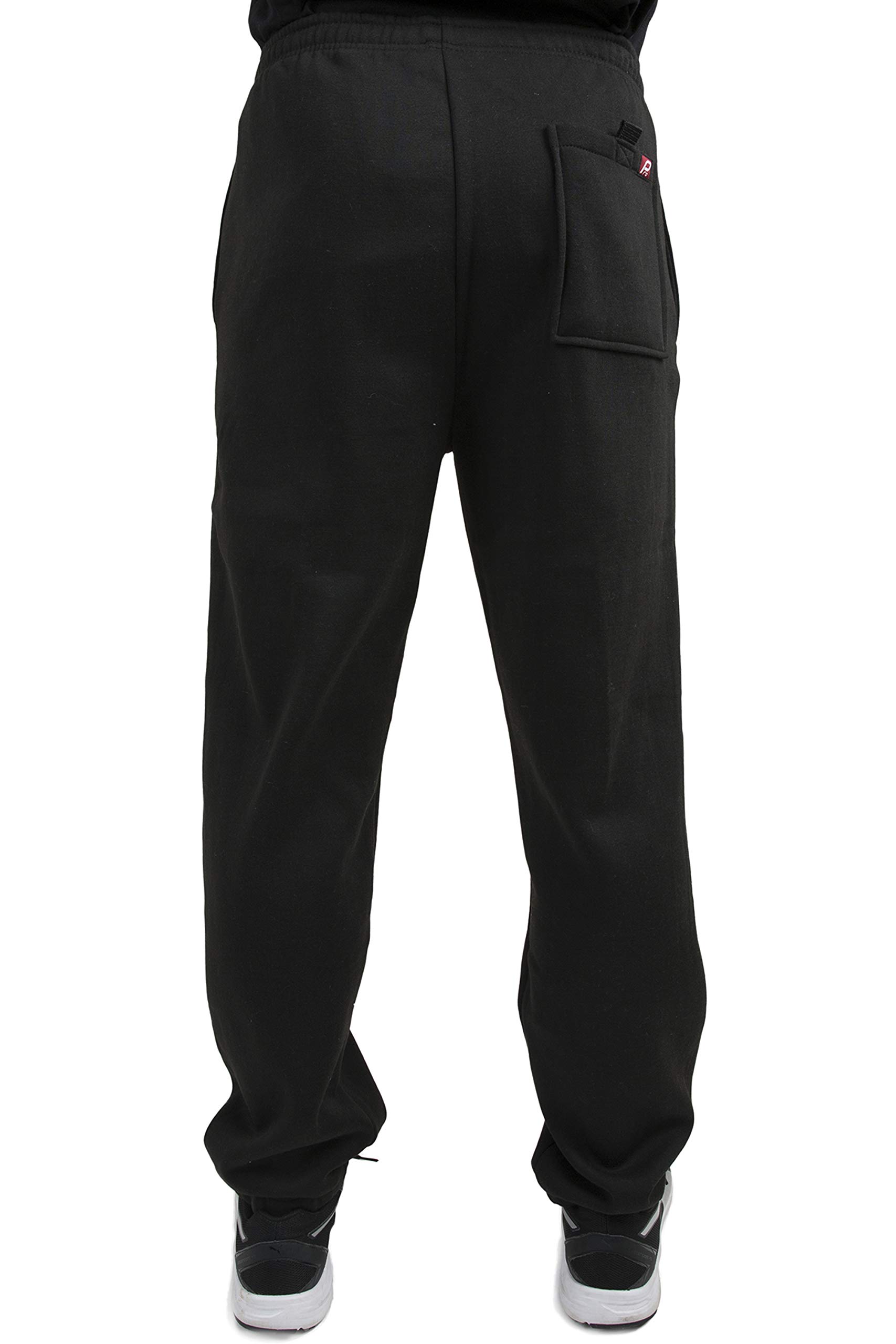 VIBES Men's Fleece Sweatpants Elastic Waistband & Bottom Relax Fit Size Large Black