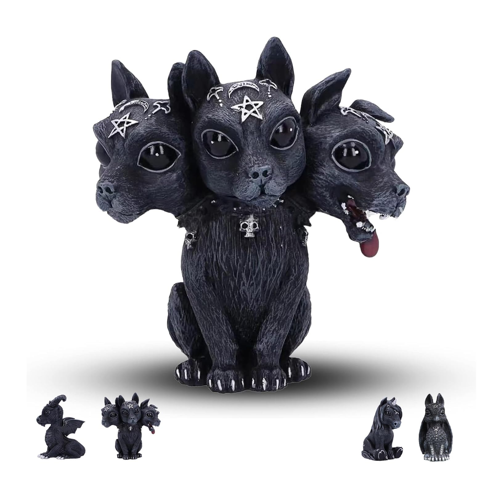 Cerberus Decor Halloween Edition Intricately Crafted Night Elf Cerberus Figurine for Room and Computer Desk-Fantasy Collectibles and Unique Keepsake