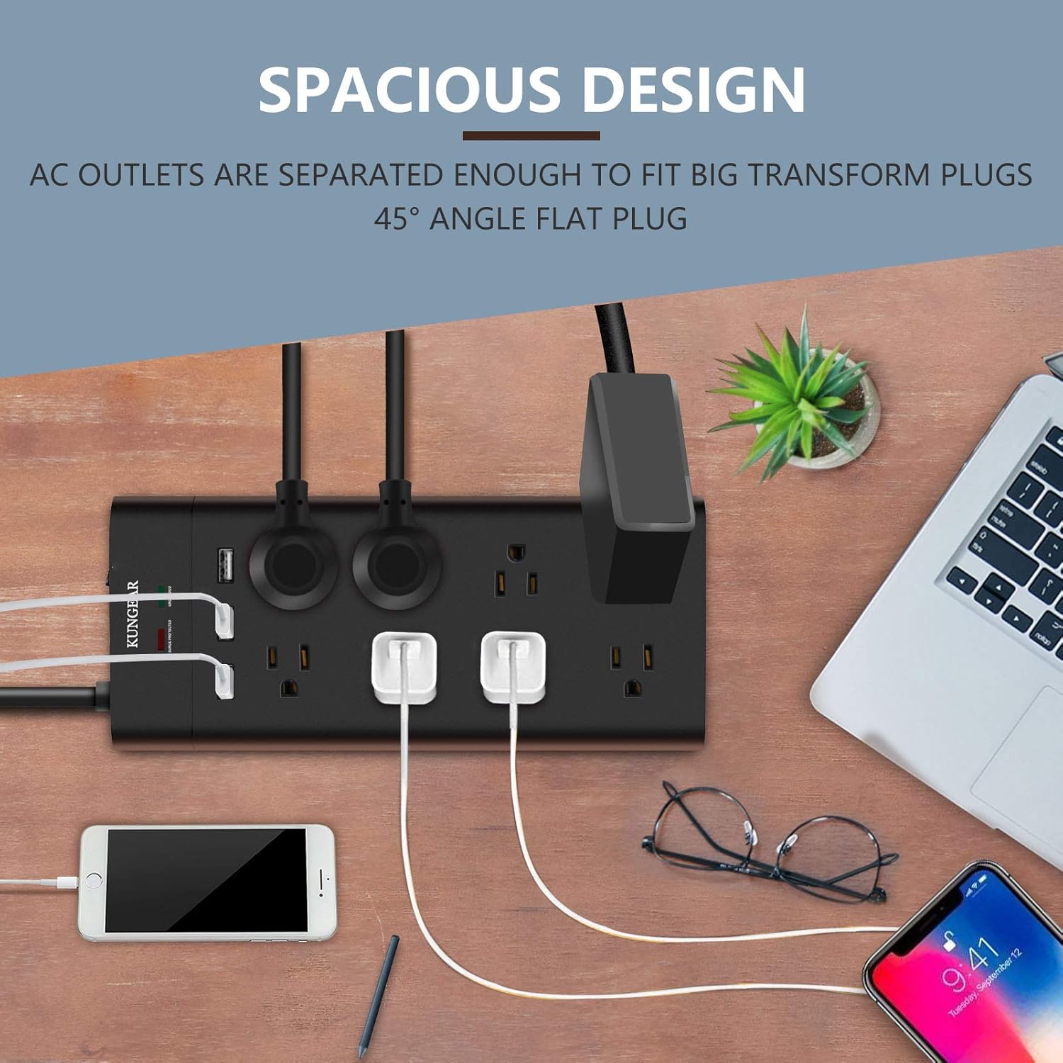 Blасk Frіdау Sаlе 2022 12Foot Extra Long Cord Power Strip Surge Protector, Kungear 8-Outlet 1050J Surge Protector, 15A/1800W, Low Profile Flat Plug, 5V 3.1A Smart USB, Wall Mountable, Idea for Home and Office, Black Prоduсt Dеаl 12Foot Extra Long Cord Power Strip Surge Protector, Kungear 8-Outlet 1050J Surge Protector, 15A/1800W, Low Profile Flat Plug, 5V 3.1A Smart USB, Wall Mountable, Idea for Home and Office, Black