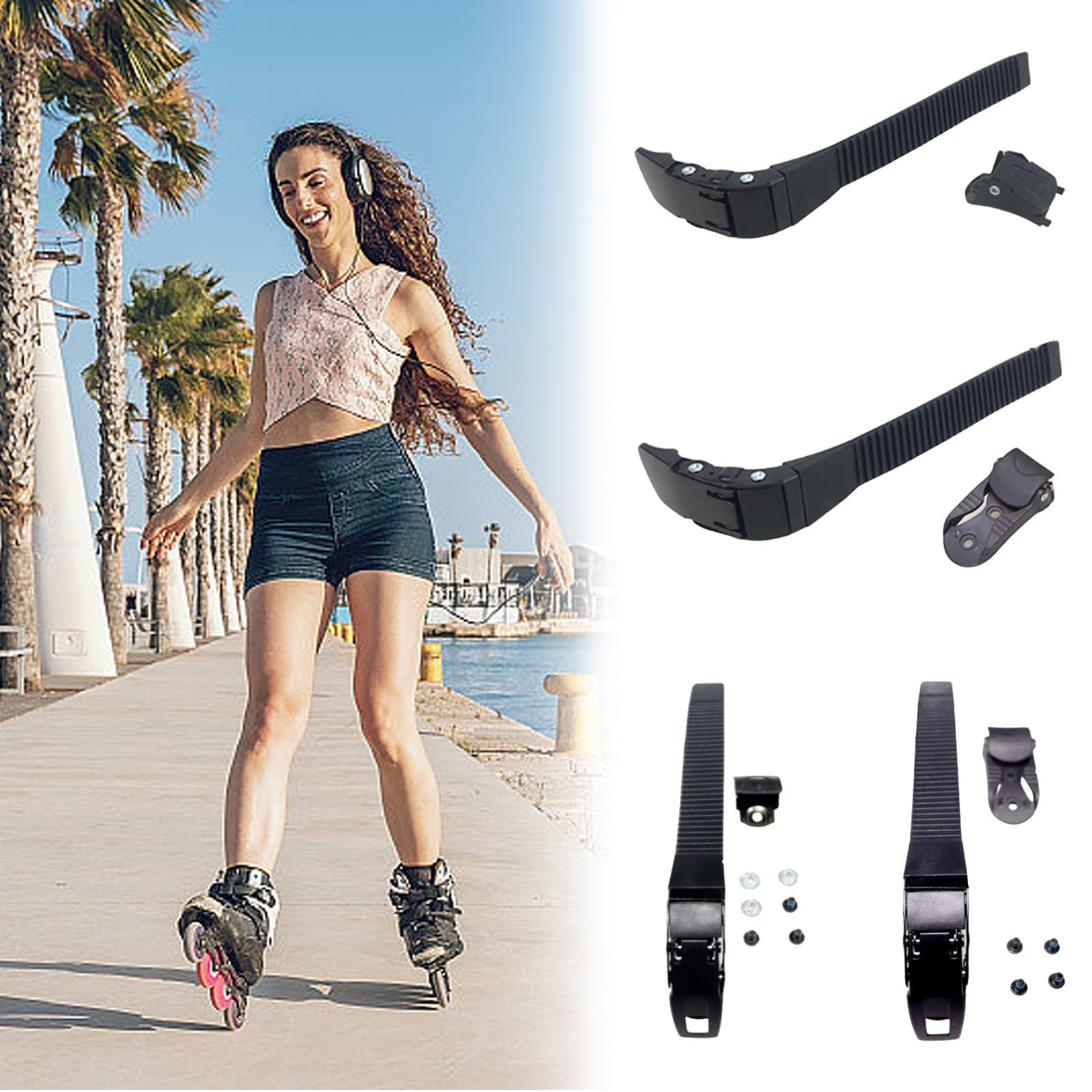 JNEase Stable Inline Skate Buckle Adjustable for Skating Enthusiasts Roller Skate Buckle Strap Inline Roller Skate Energy Strap