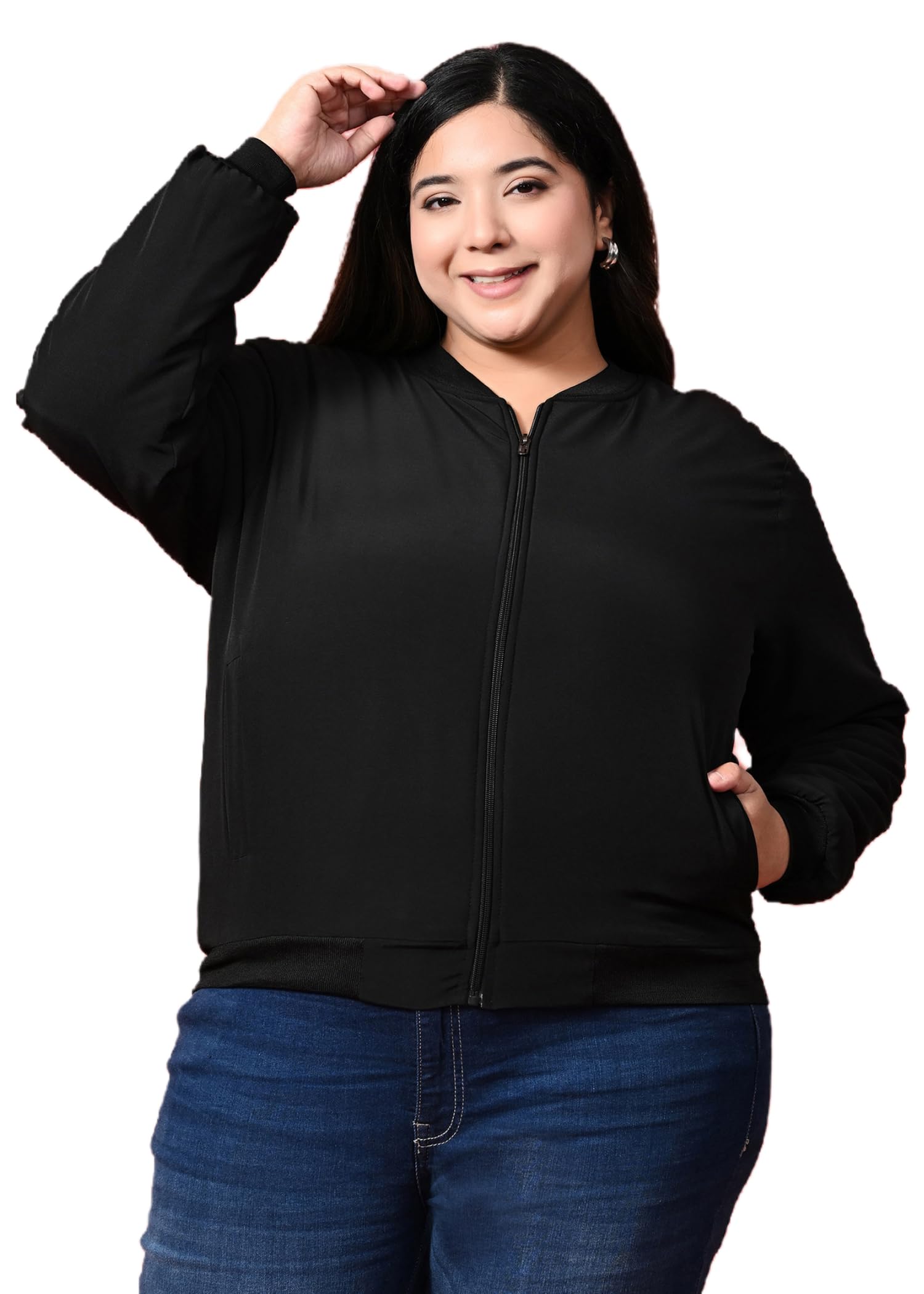 Women Polycotton Hooded Neck Full Sleeve Solid Jacket-image-25