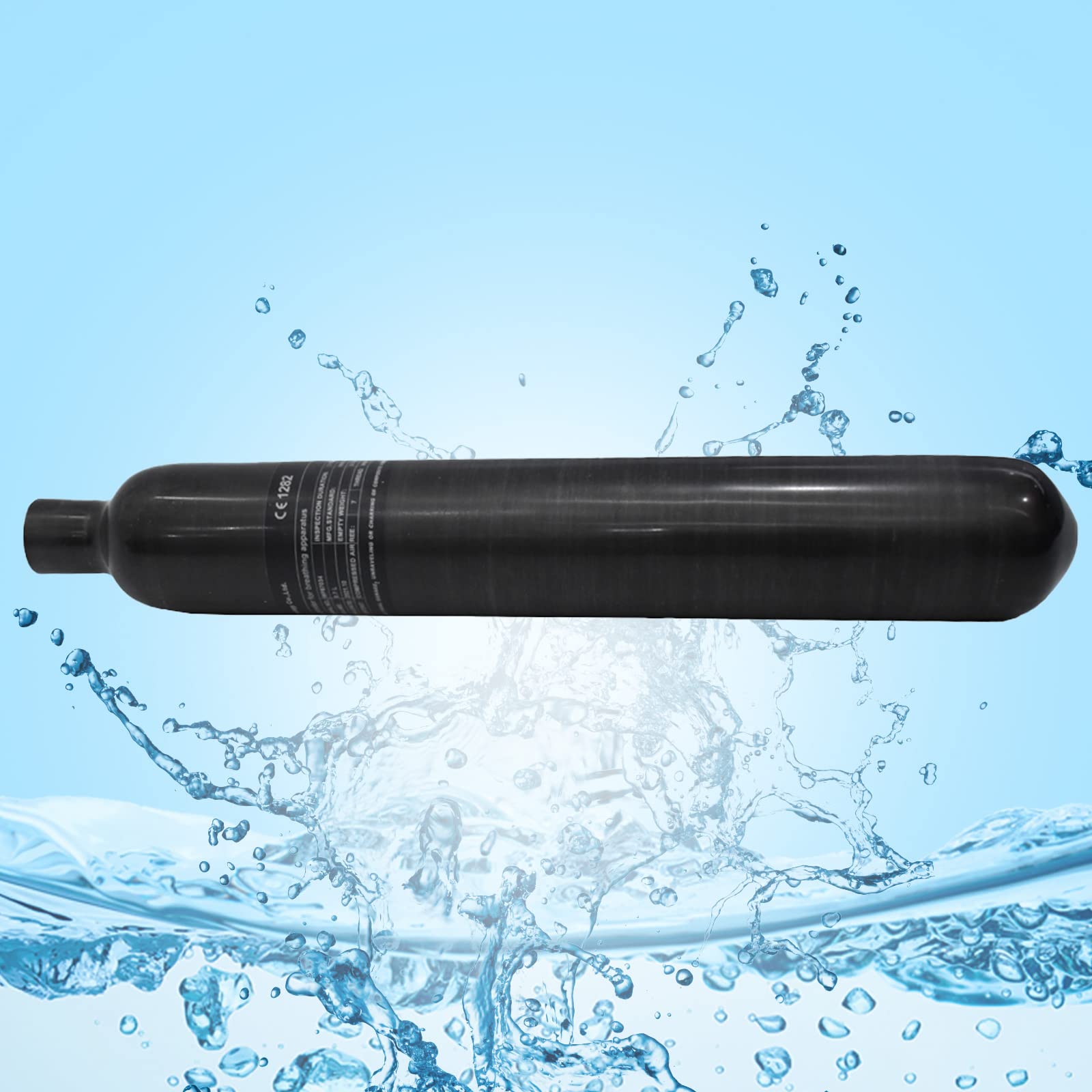 TUXING 30Mpa 4500Psi 0.7L 42Cu en 700cc Tanque HPA de Fibra de Carbono, Cilindro de Gas, Paintball Hunting para PCP Air Rifle Gun Daystate y FX Thread M18 * 1.5