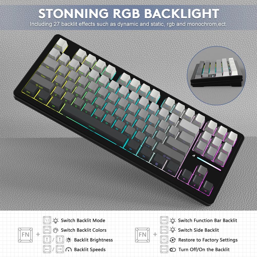 atkさま購入ページ ATTACK SHARK M87 80% Teclado sem fio para jogos,87 teclas com