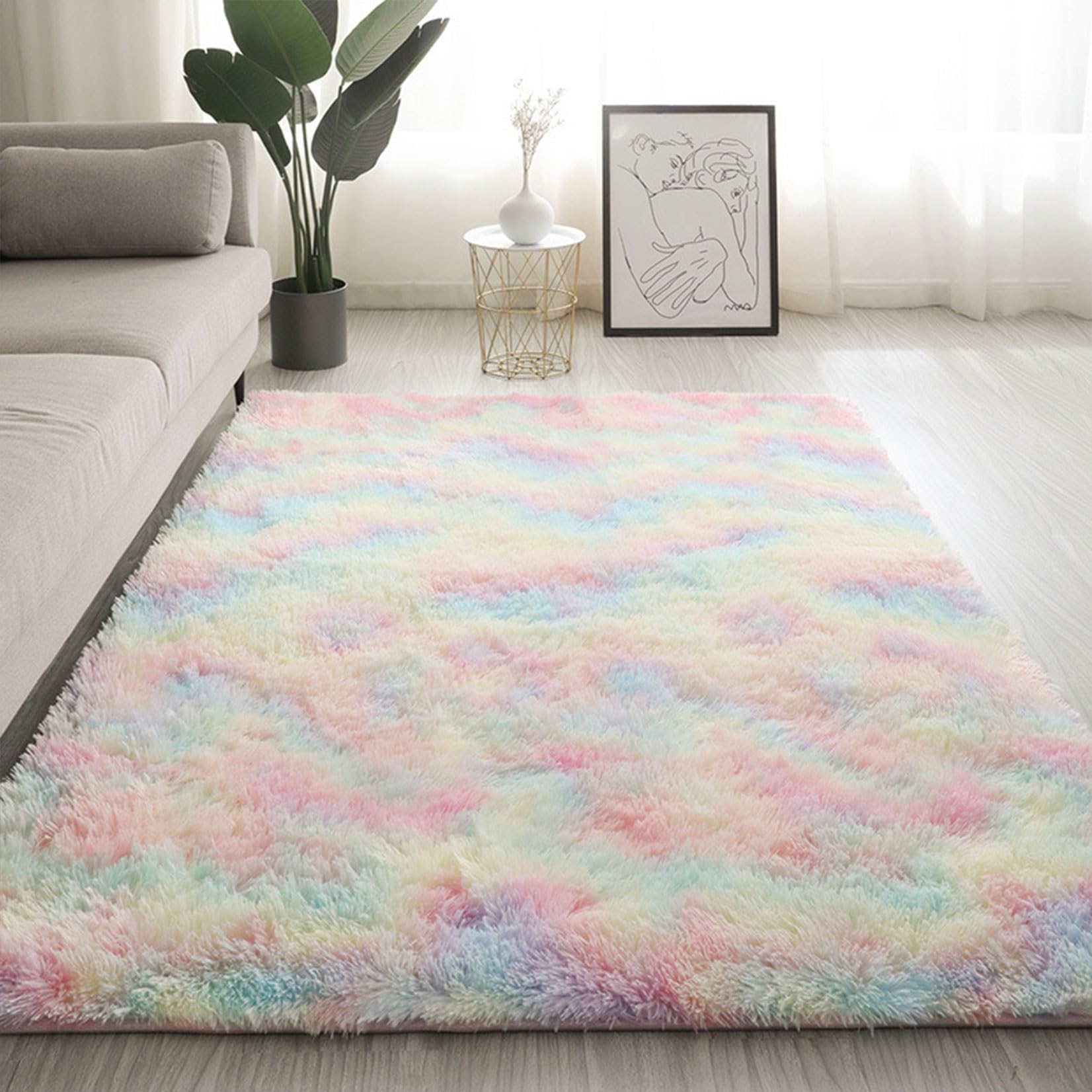 Tapis de Style Moderne 230x260cm - Tapis Salon Shaggy Haute Densité Premium et Pelucheux Épais
