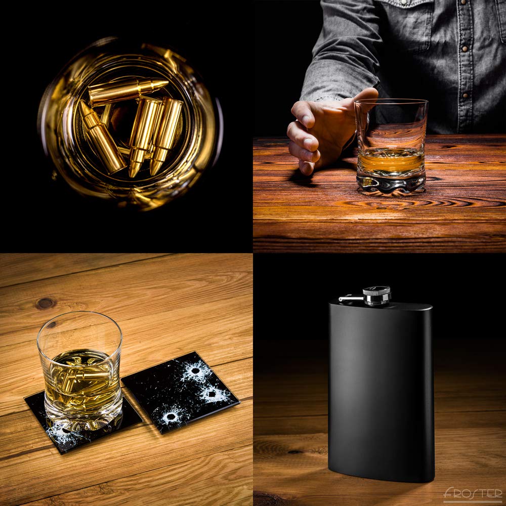 Cadeau Homme Original Whisky Froster Coffret à Whisky Guitare - Who Cares, 2 Verres à Whisky, 1 Verres Whisky 300 Ml Pierres à Whisky