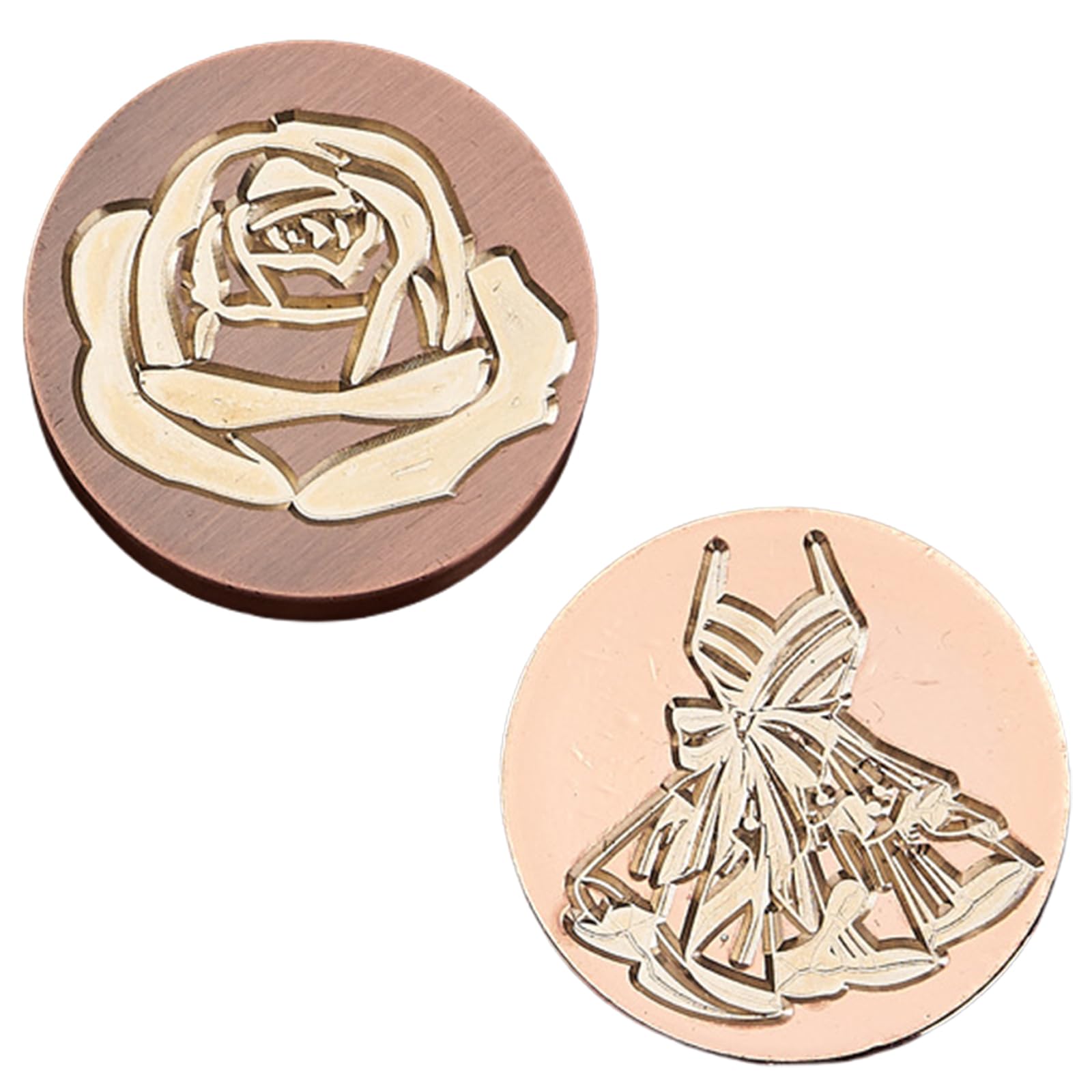 Nucelit 2Pieces Vintage Sealing Stamp Head for Wedding Invitations Envelope Scrapbooking Embossed Sealing Stamp Replacements Stamping Head