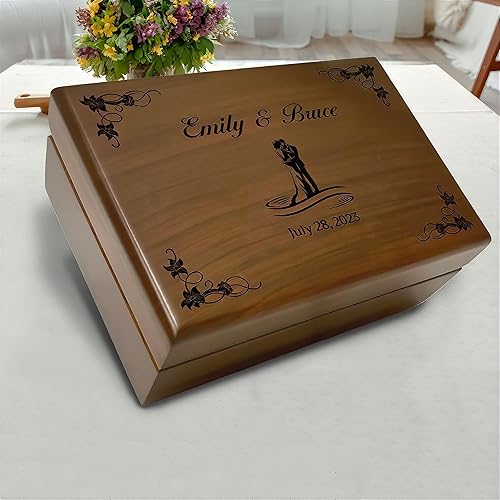 Miniatura 6 de Customized Couples Memory Box with Engraved Names  Wedding Day Keepsake Organizer  Personalized Marriage Gift with Custom Engraving