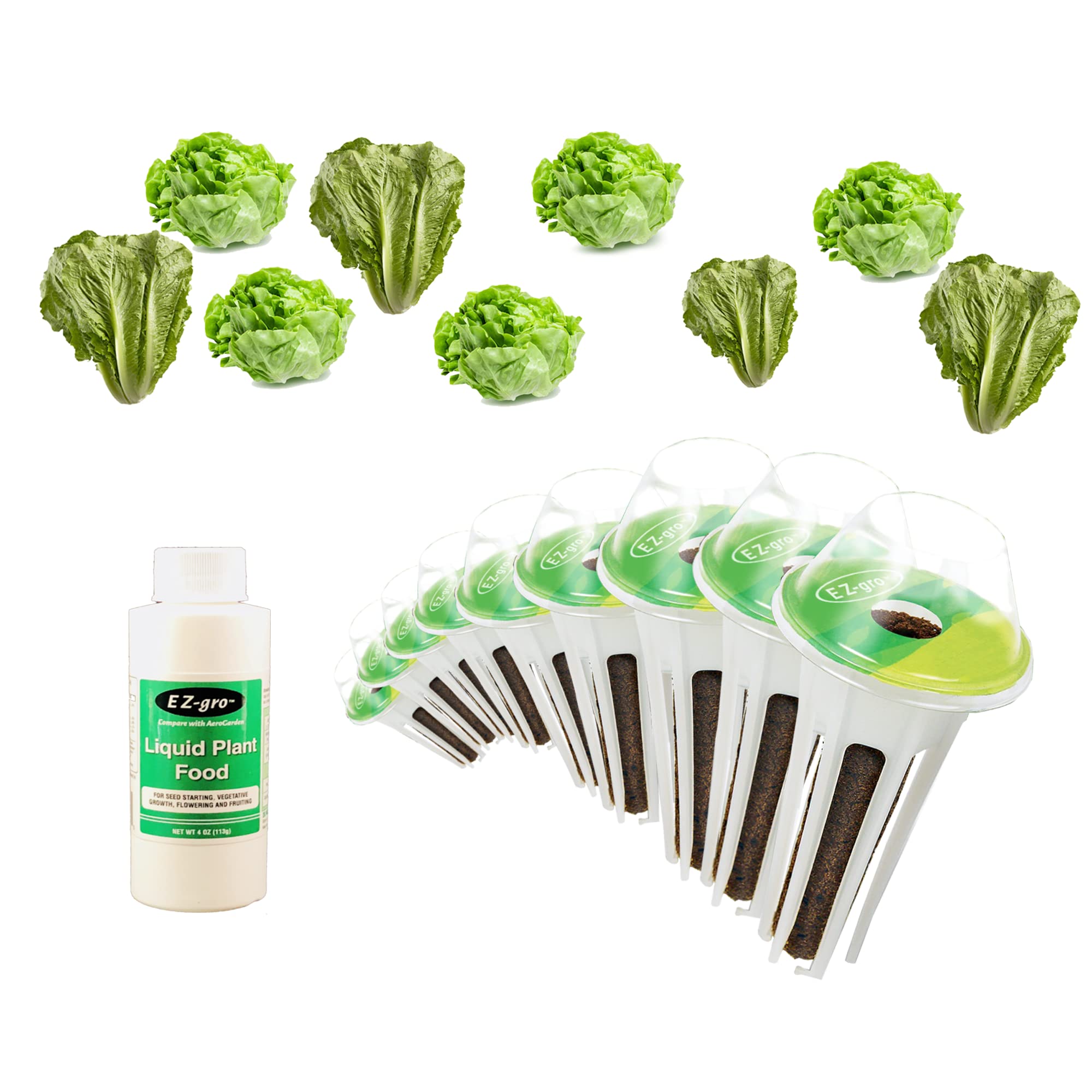 EZ-gro Salad Greens Mix (9) Pod Kit Compatible with Hydroponics Growing System Seed Pod Kit - Pre-Seeded Seed Pods for Hydroponic Garden - 4 oz Hydroponic Nutrients