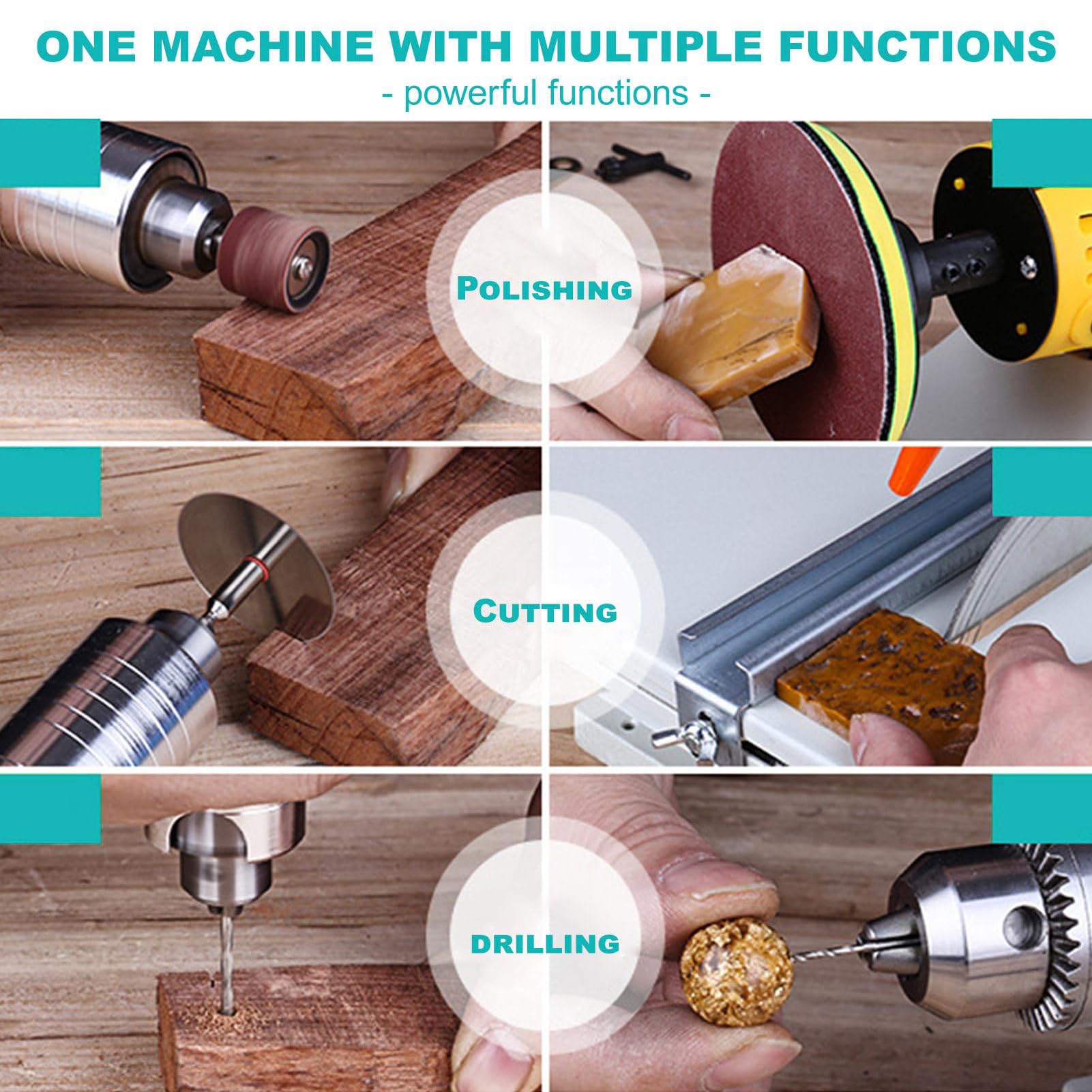 Machine de Polissage de Roche, polisseuse de Tour d'établi 850 W avec Vitesse réglable, équipement lapidaire de Table avec Flexible/poignée/Tuyau d'eau pour Le meulage, la Coupe, Le perçage