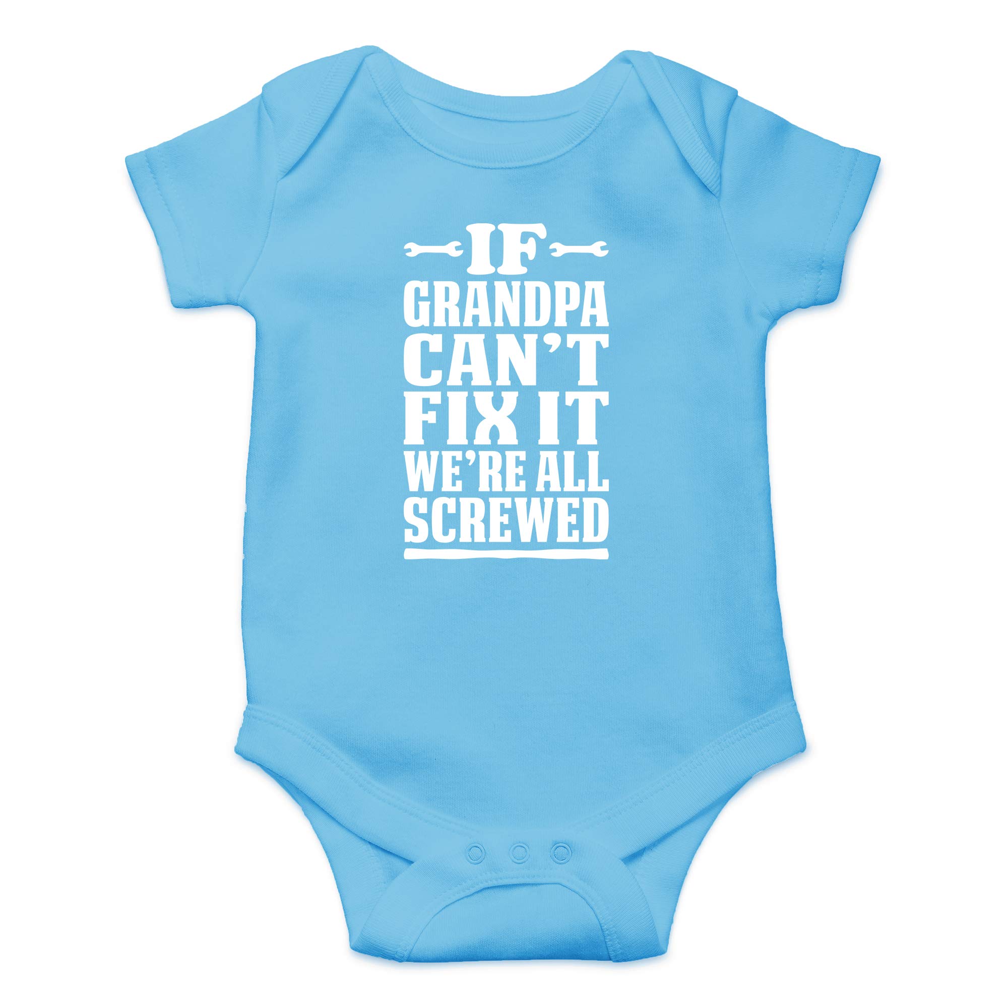 CBTwear If Grandpa Can't Fix It We're All Screwed - Grandpa Loves me - Cute Infant One-Piece Baby Bodysuit