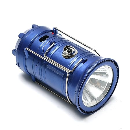 Jeval Torch Led Rechargeable Multi-Functional Solar Camping Lamp Led Solar Emergency Light Lantern + Usb Mobile Charging Point, 2 Power Source Solar, Battery; Travel Camping Lantern (Color May Vary), Pack Of 1